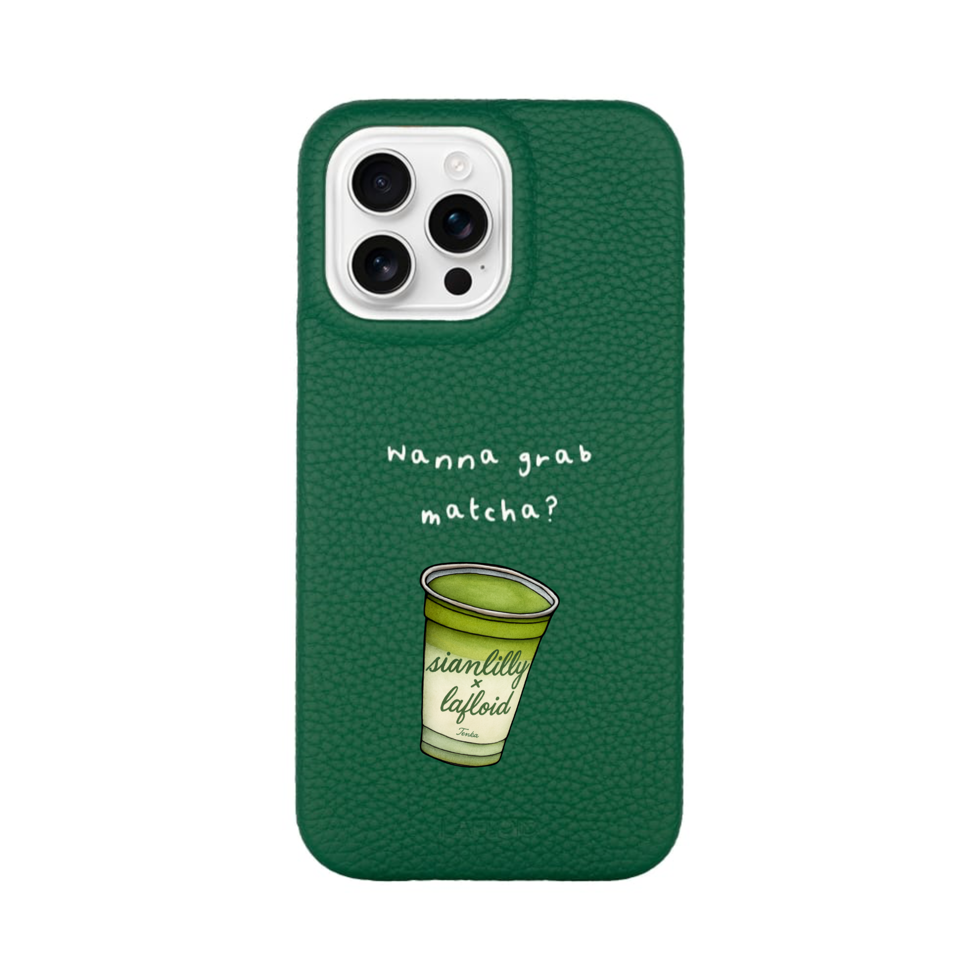Iphone 14 PRO MAX Case Green "Wanna grab matcha?"