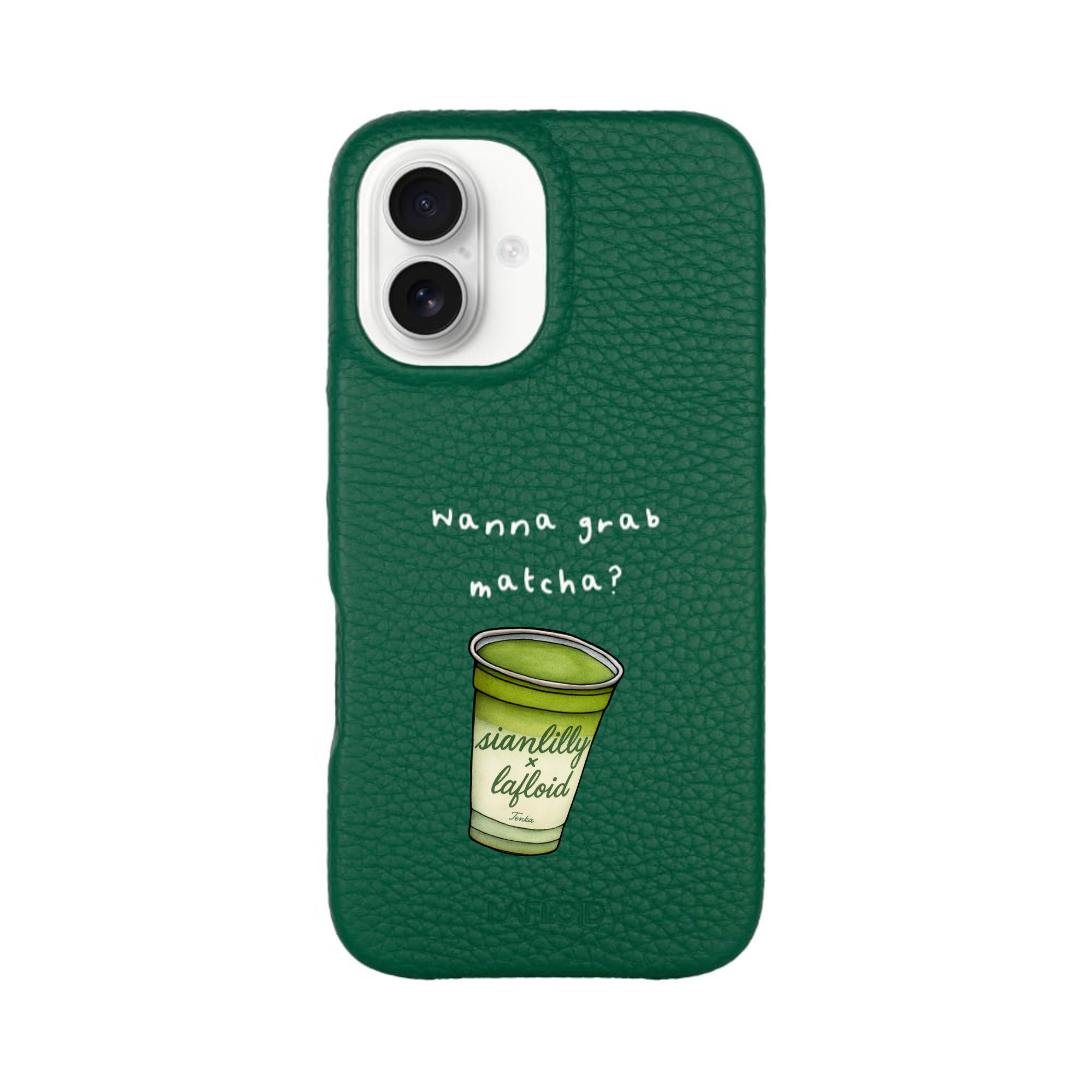 Funda iPhone 16 Green "Wanna grab matcha?"