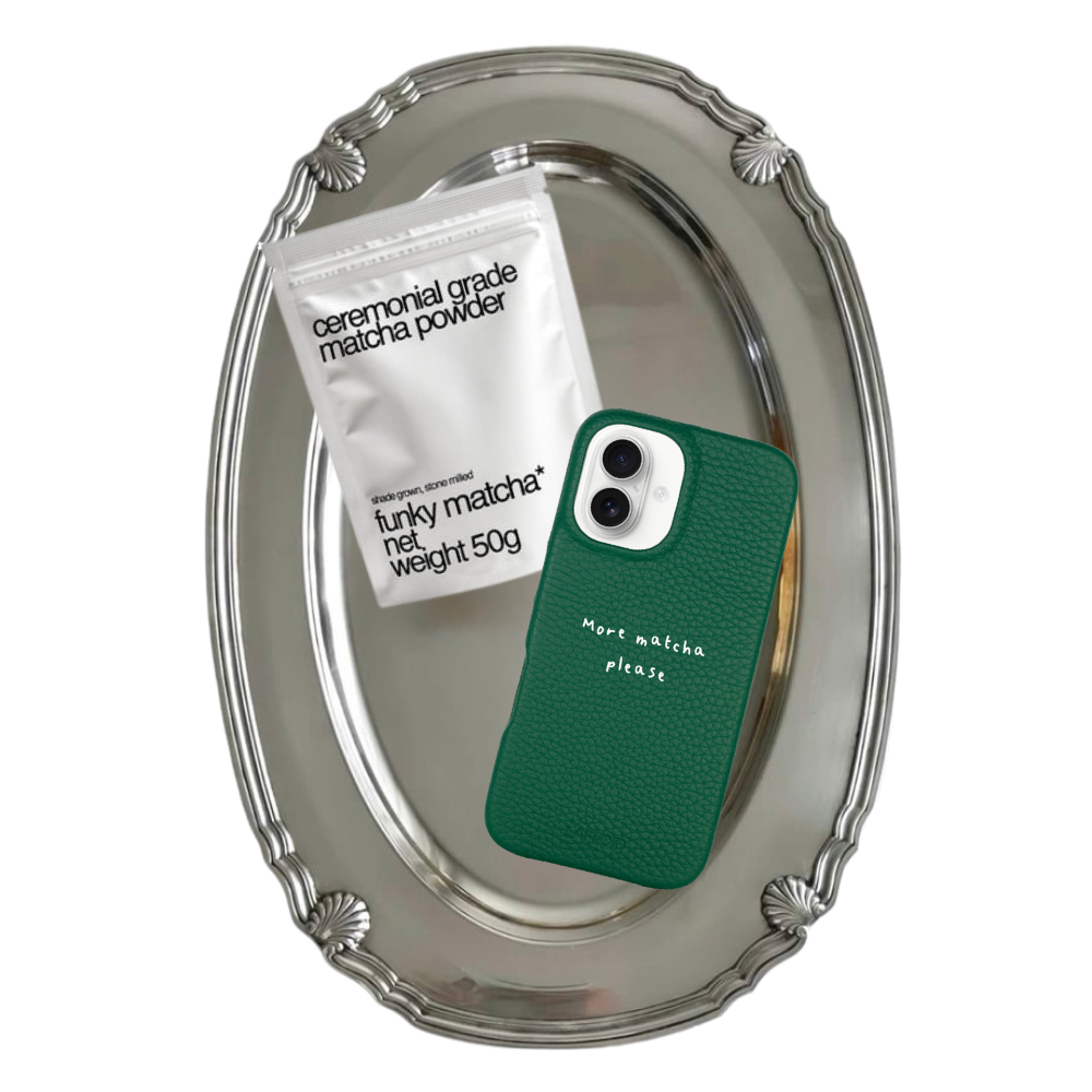 iPhone 16 Case Green "More matcha please" + Ceremonial Matcha