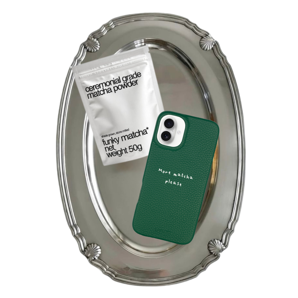 iPhone 16 PLUS Case Green "More matcha please" + Ceremonial Matcha