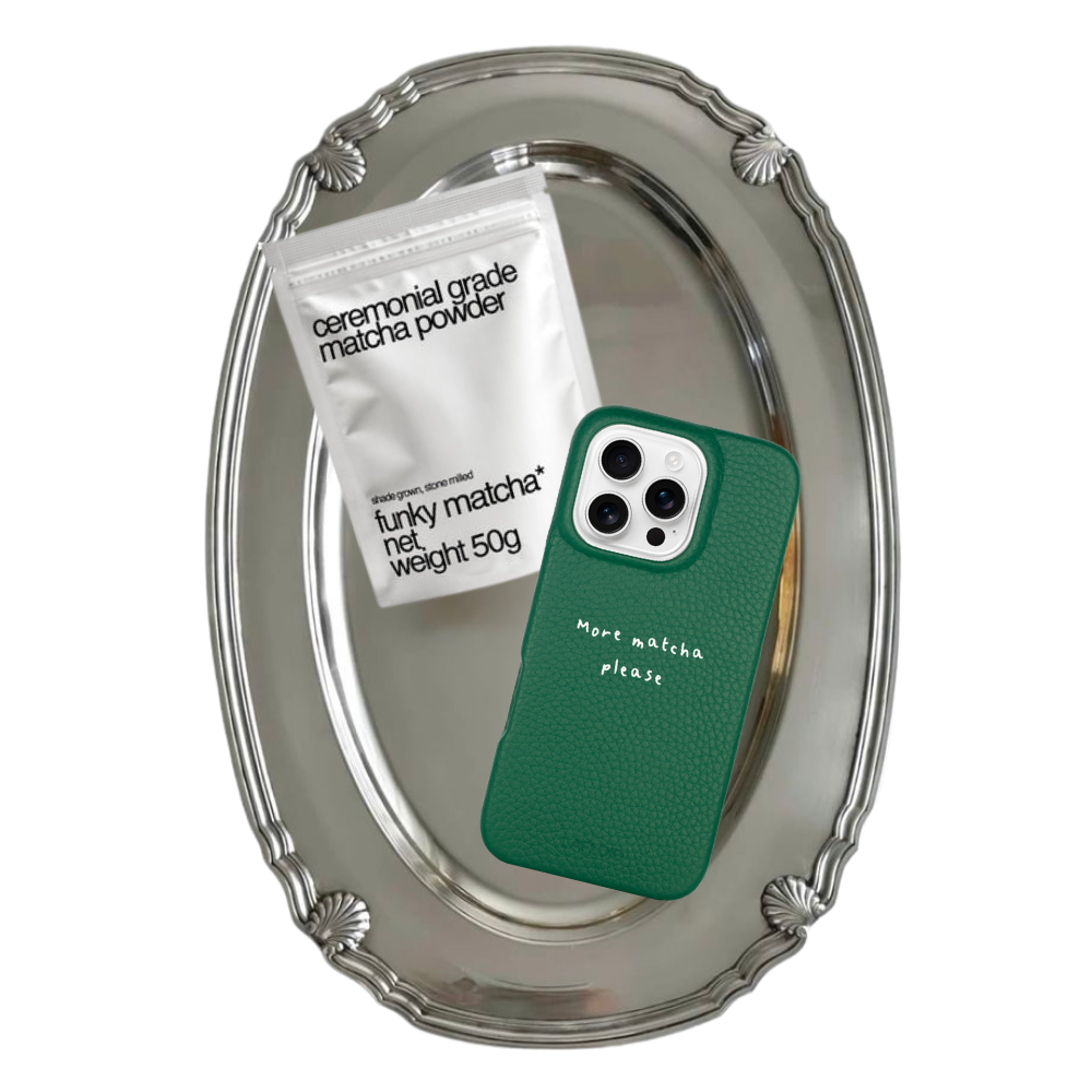 iPhone 16 PRO Case Green "More matcha please" + Ceremonial Matcha