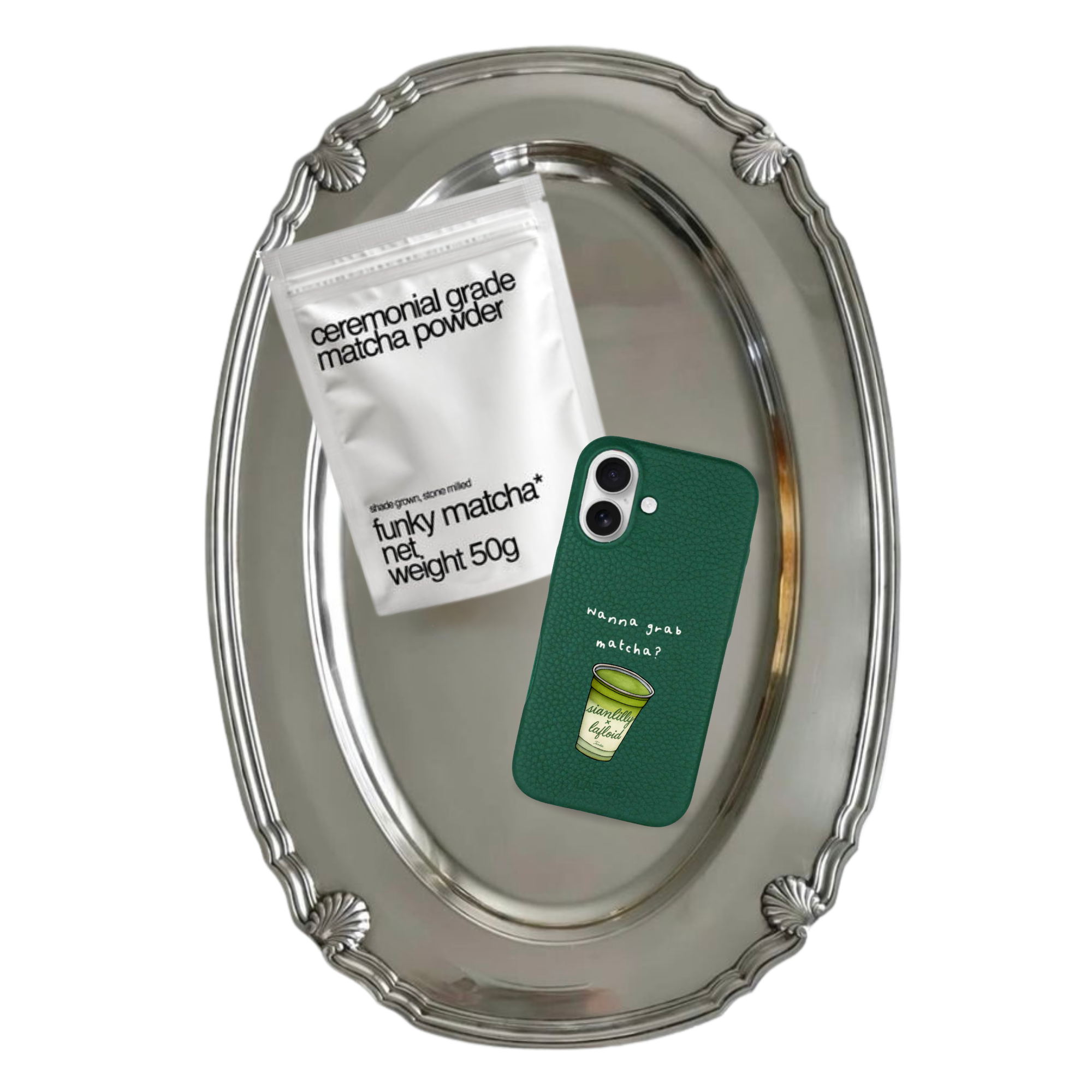 iPhone 17 Case Green "Wanna grab matcha?” + Ceremonial Matcha