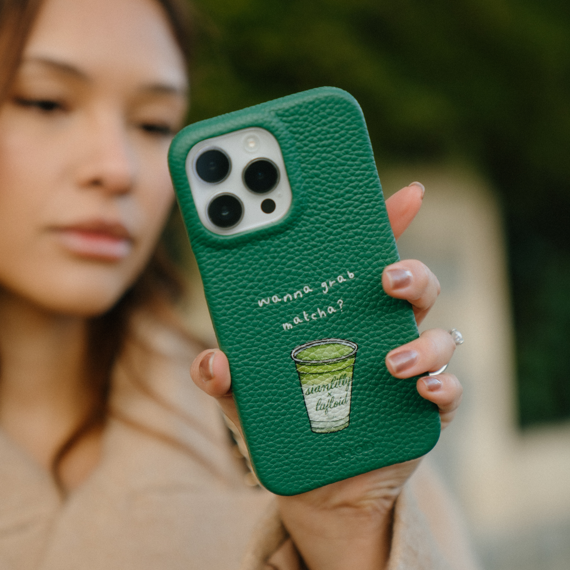 Funda iPhone 17 PRO MAX Green "Wanna grab matcha?"