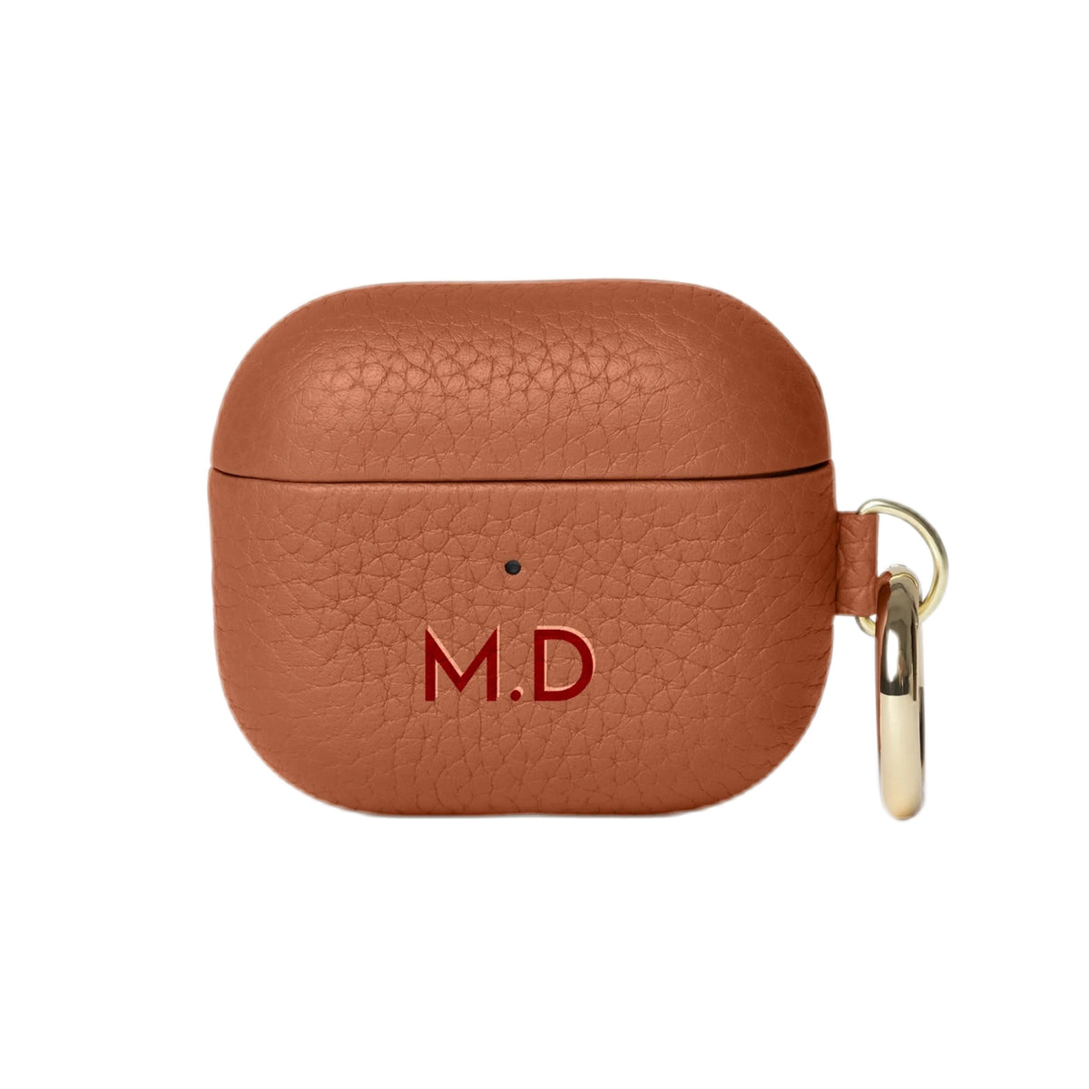 Funda de piel AirPods 3 Bronze LAFLOID sobre fondo blanco