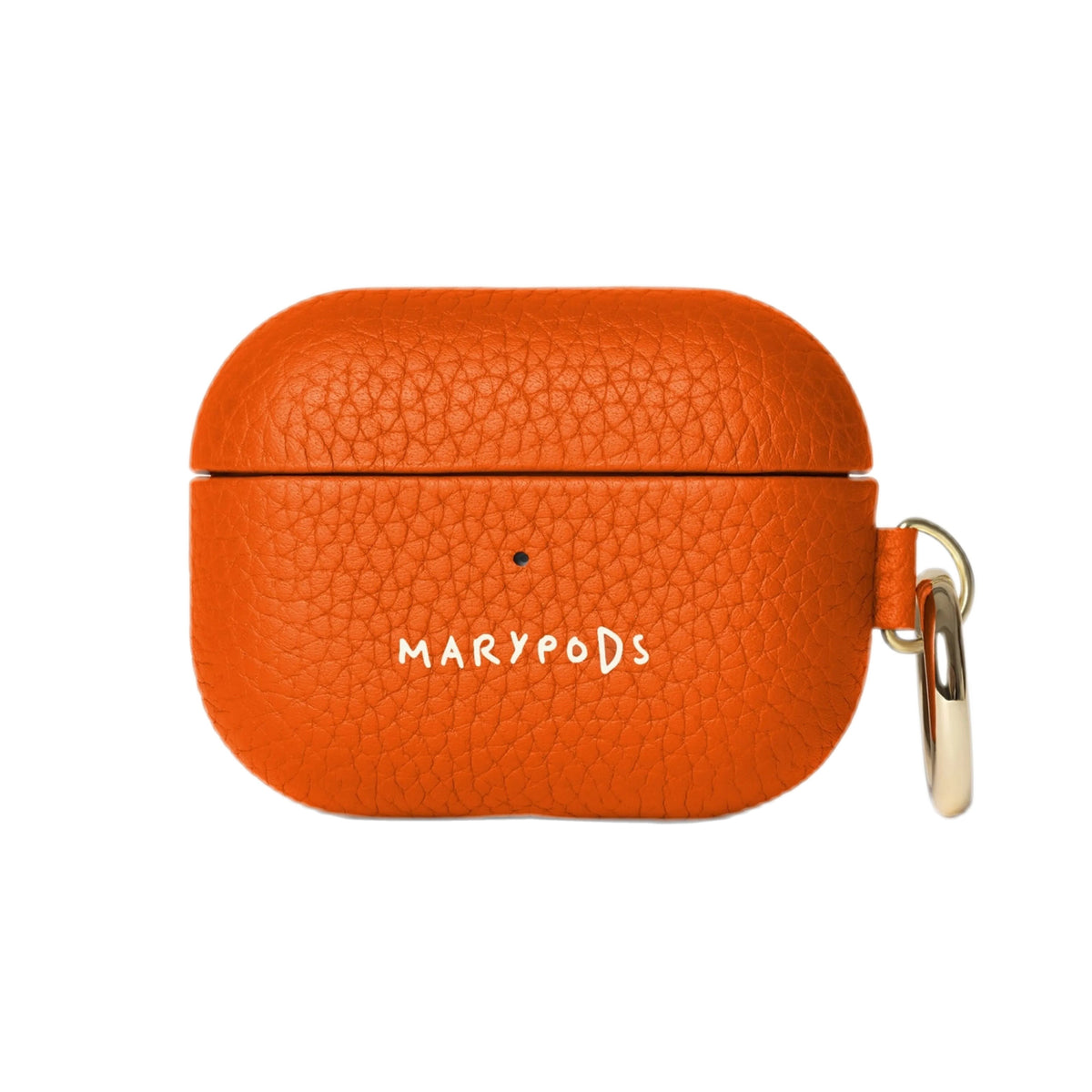 Funda de piel AirPods Pro Orange LAFLOID sobre fondo blanco