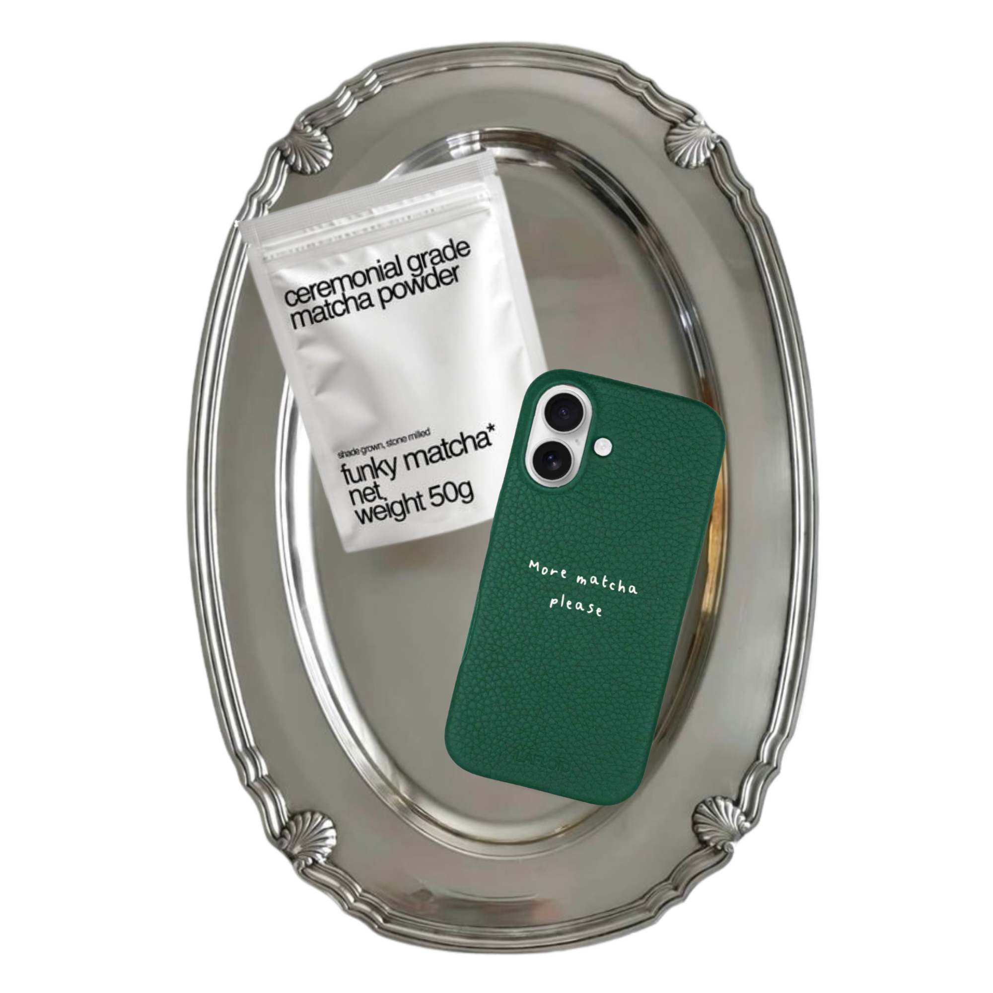 Funda iPhone 17 Green "More matcha please" + Ceremonial Matcha