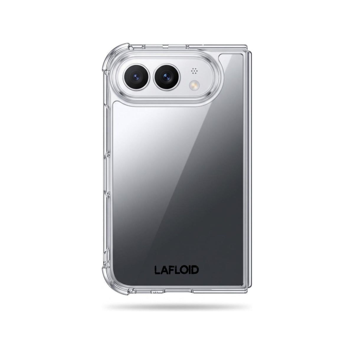 Funda espejo LAFLOID iPhone 18 DUO personalizada sobre fondo blanco