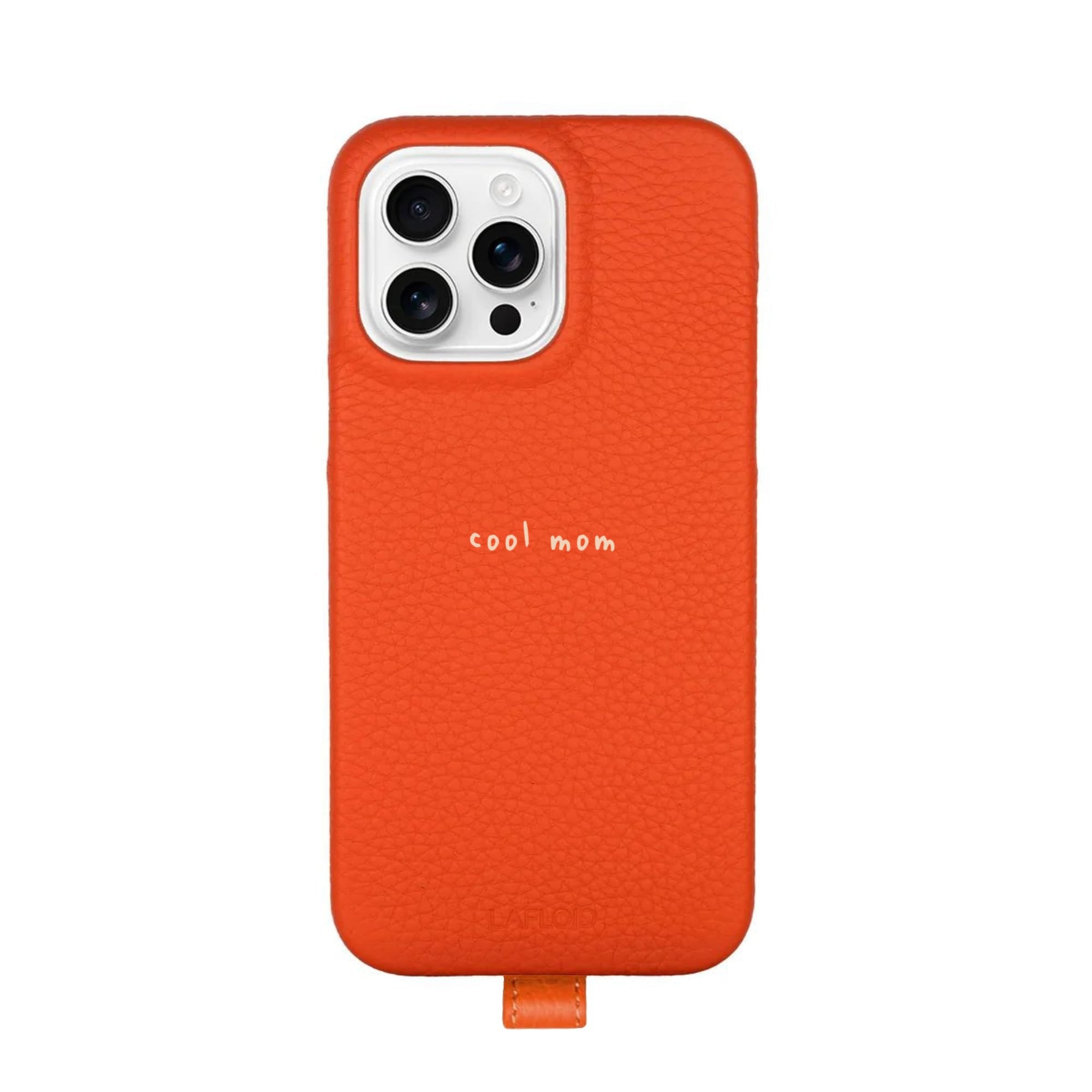 Crossbody Leather iPhone 15 Pro Max Case – Orange | Lafloid