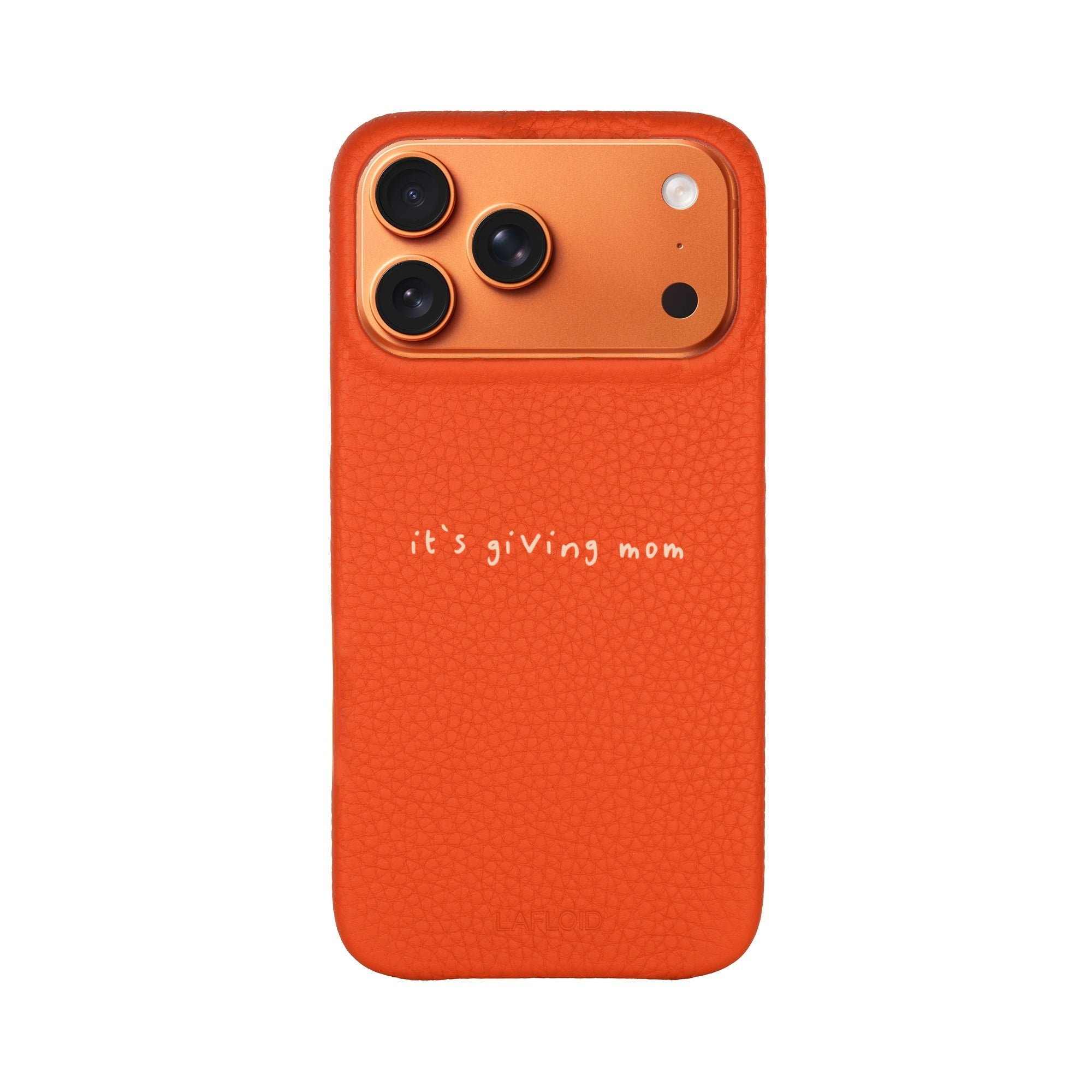 Personalized Leather iPhone 17 Pro Max Case – Orange | Lafloid
