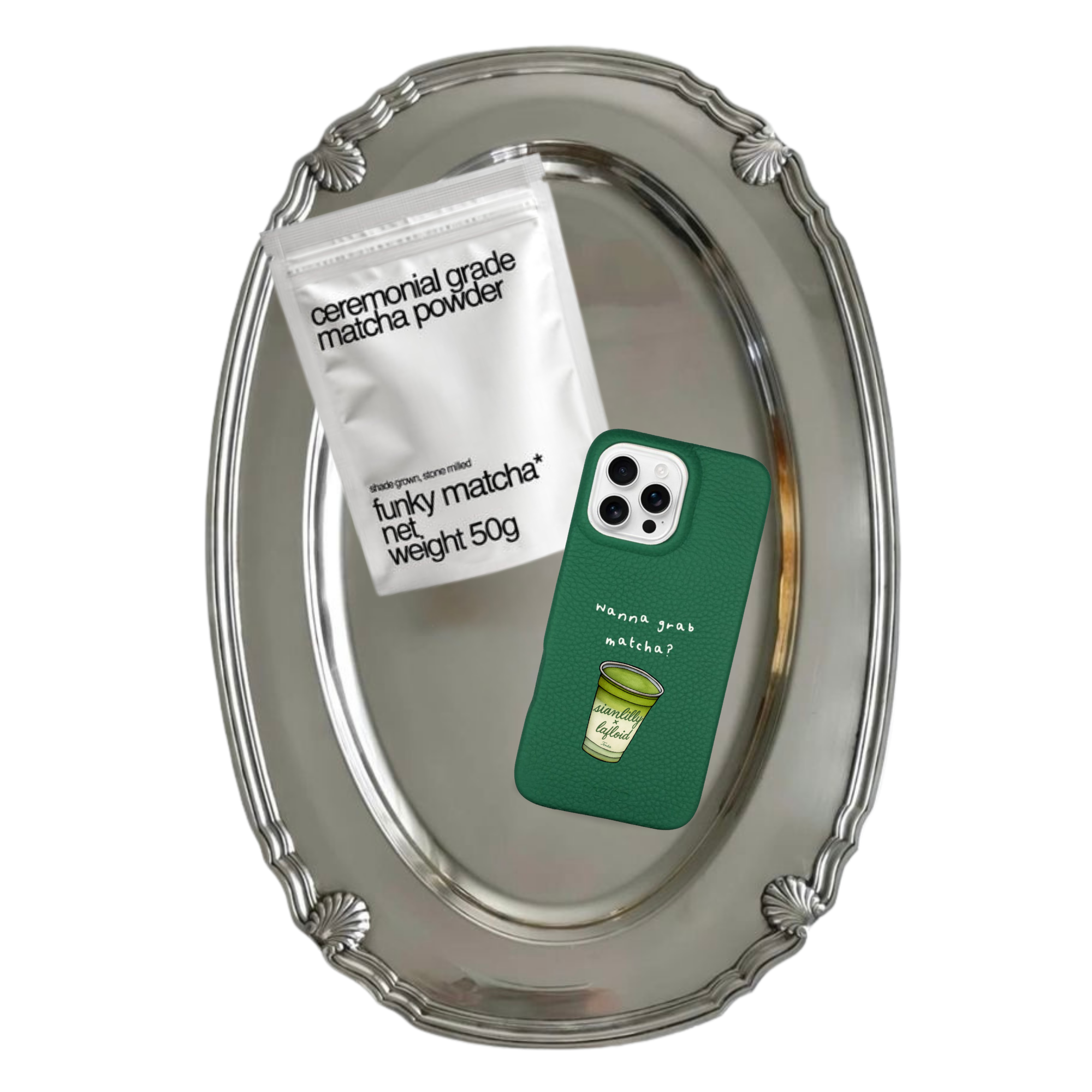 iPhone 16 PRO MAX Case Green "Wanna grab matcha?" `+ Ceremonial Matcha 
