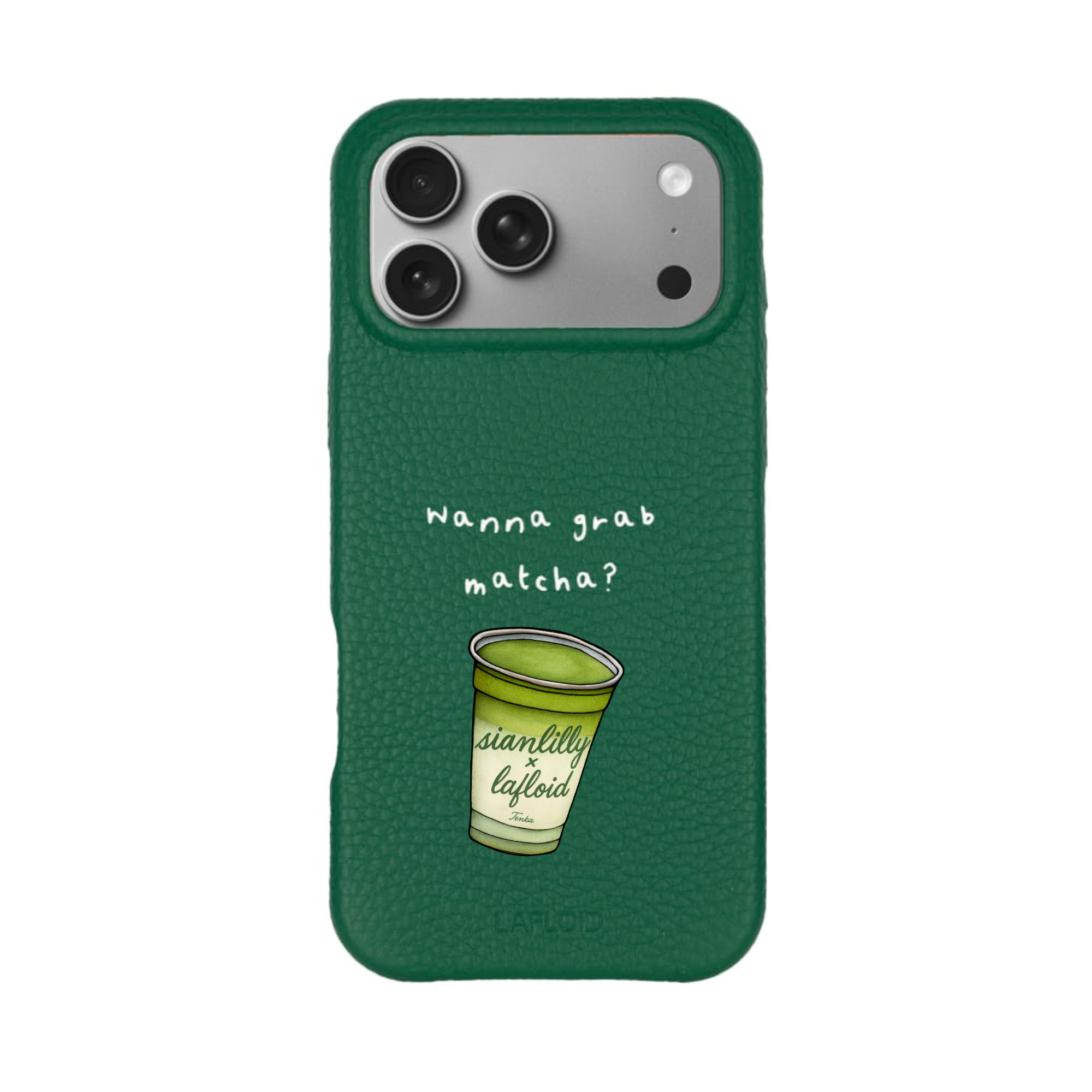 iPhone 17 PRO MAX Case Green "Wanna grab matcha?" + Ceremonial Matcha 