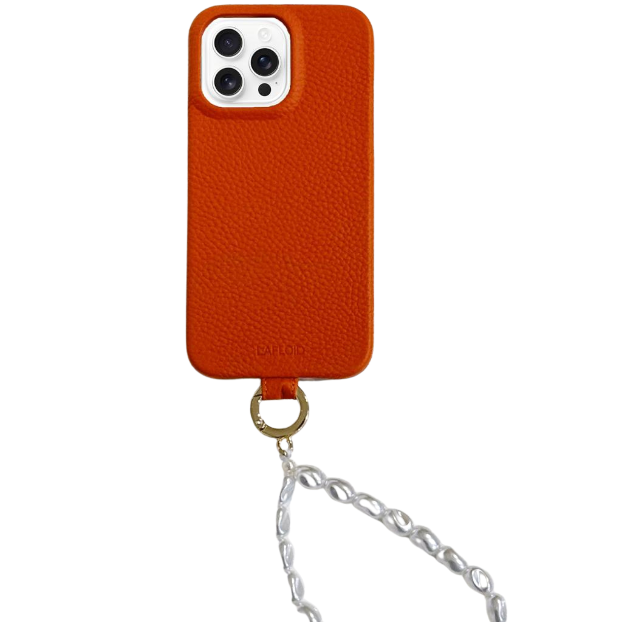Funda iPhone 15 Pro Max Colgante Orange + Pearl Strap
