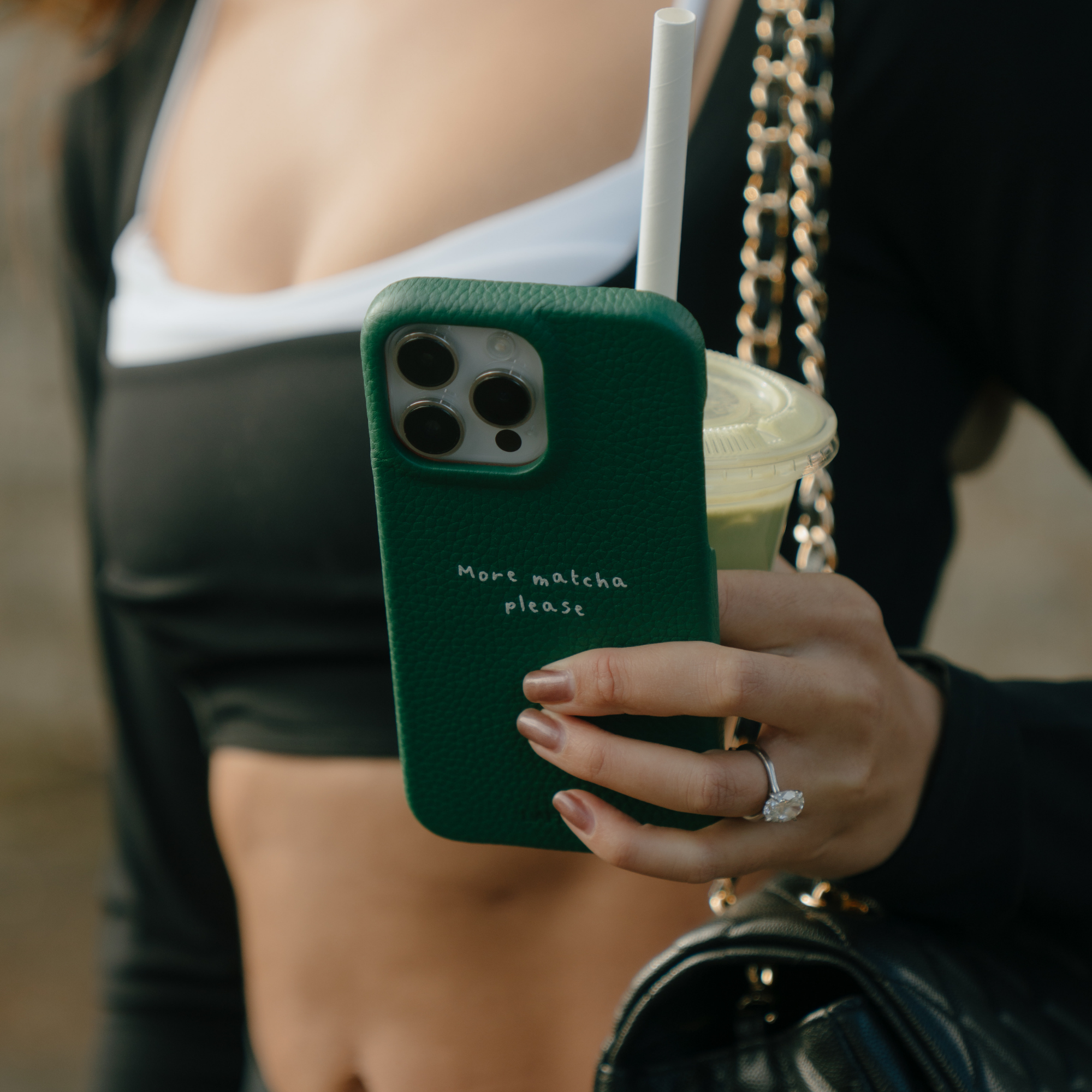 Funda iPhone 17 PRO Green "More matcha please"