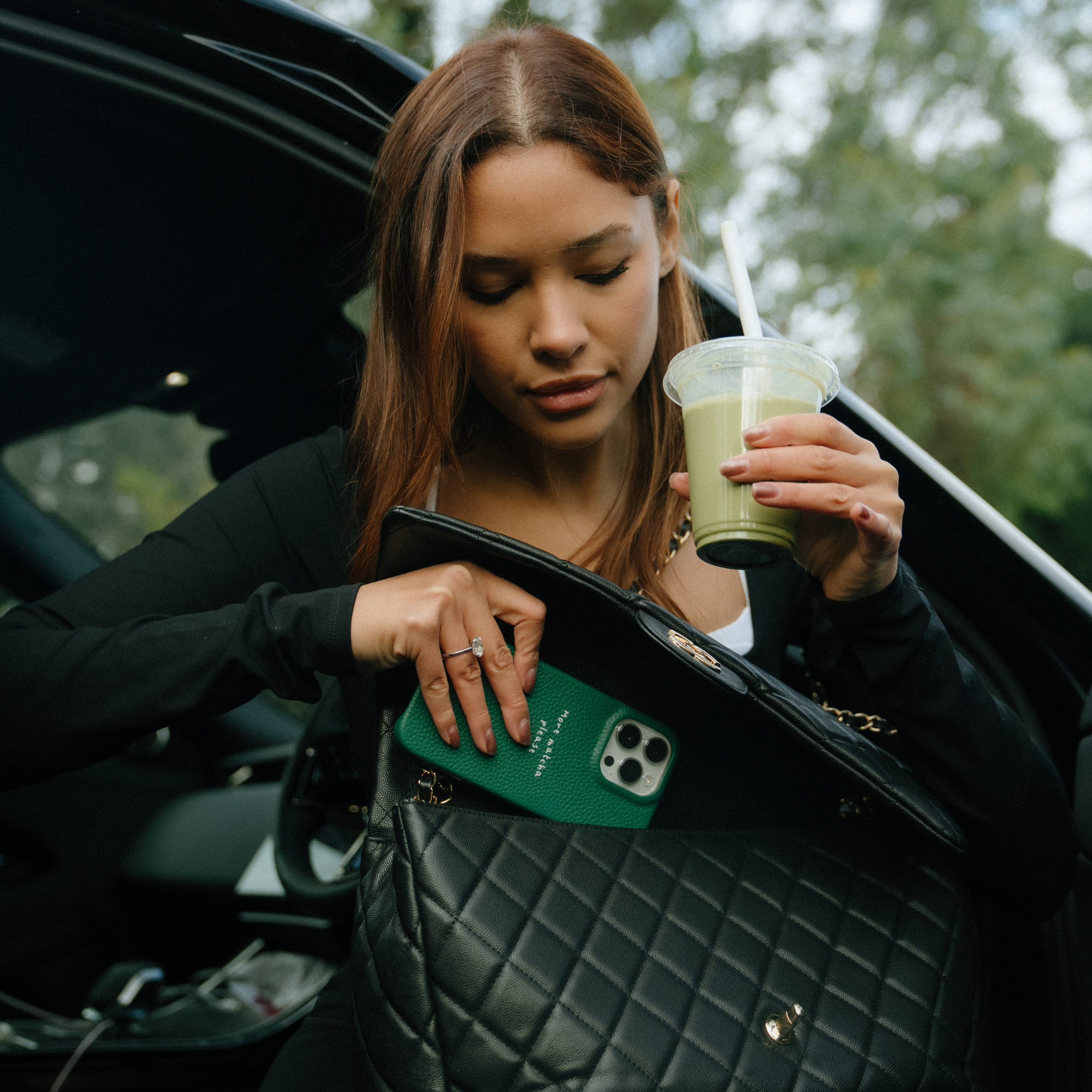 Funda iPhone 16 PLUS Green "More matcha please"