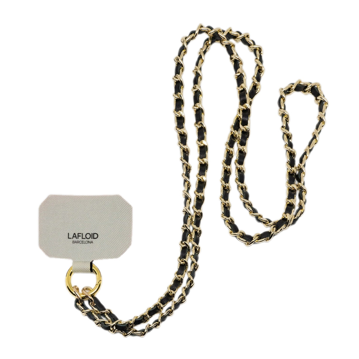 Cadena para móvil LAFLOID Black sobre fondo blanco