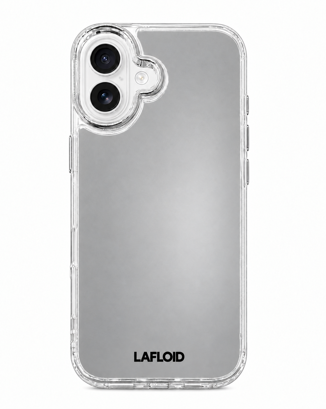 Funda espejo LAFLOID iPhone 17 sobre fondo blanco