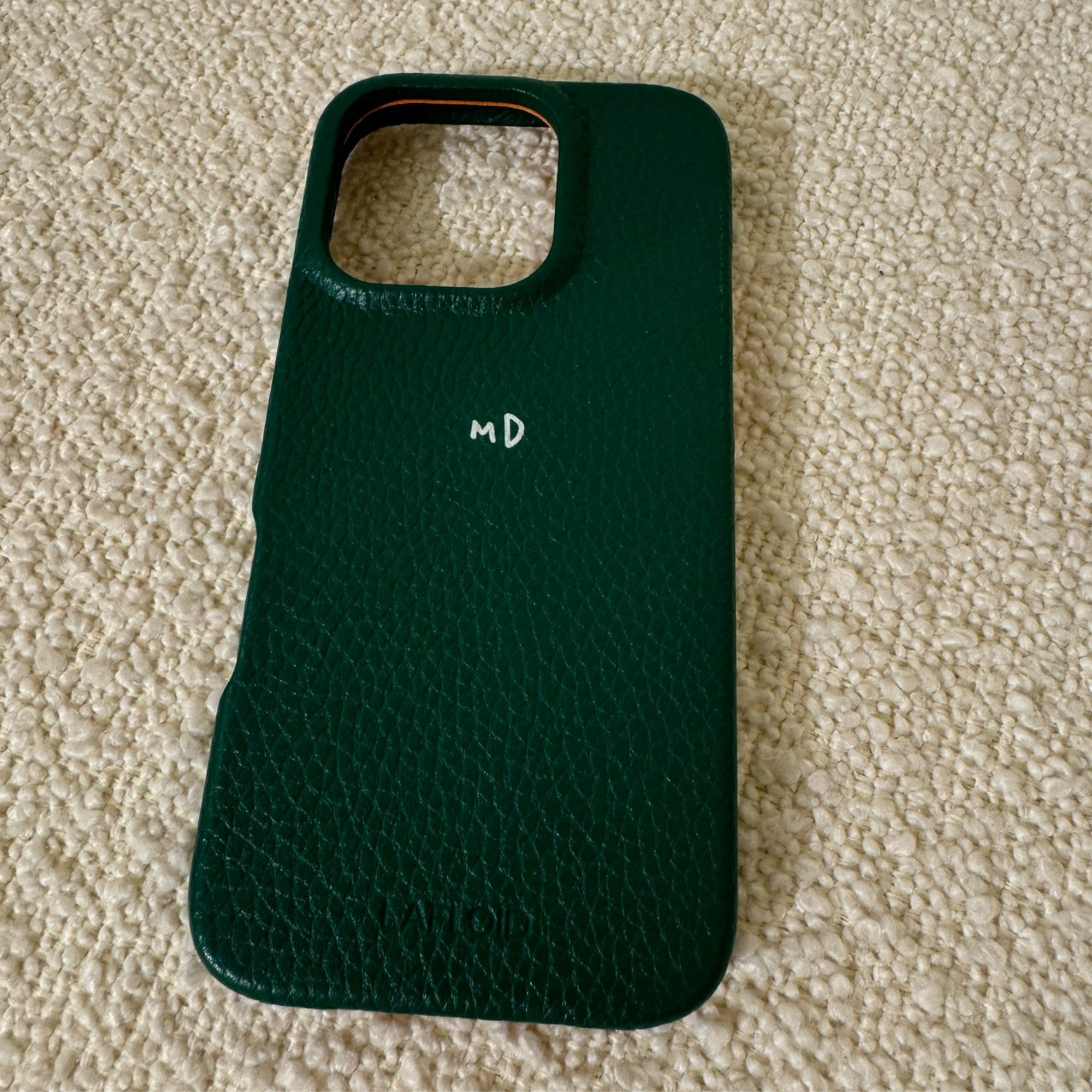 Personalized Leather iPhone 16 Pro Max Case – Green | Lafloid