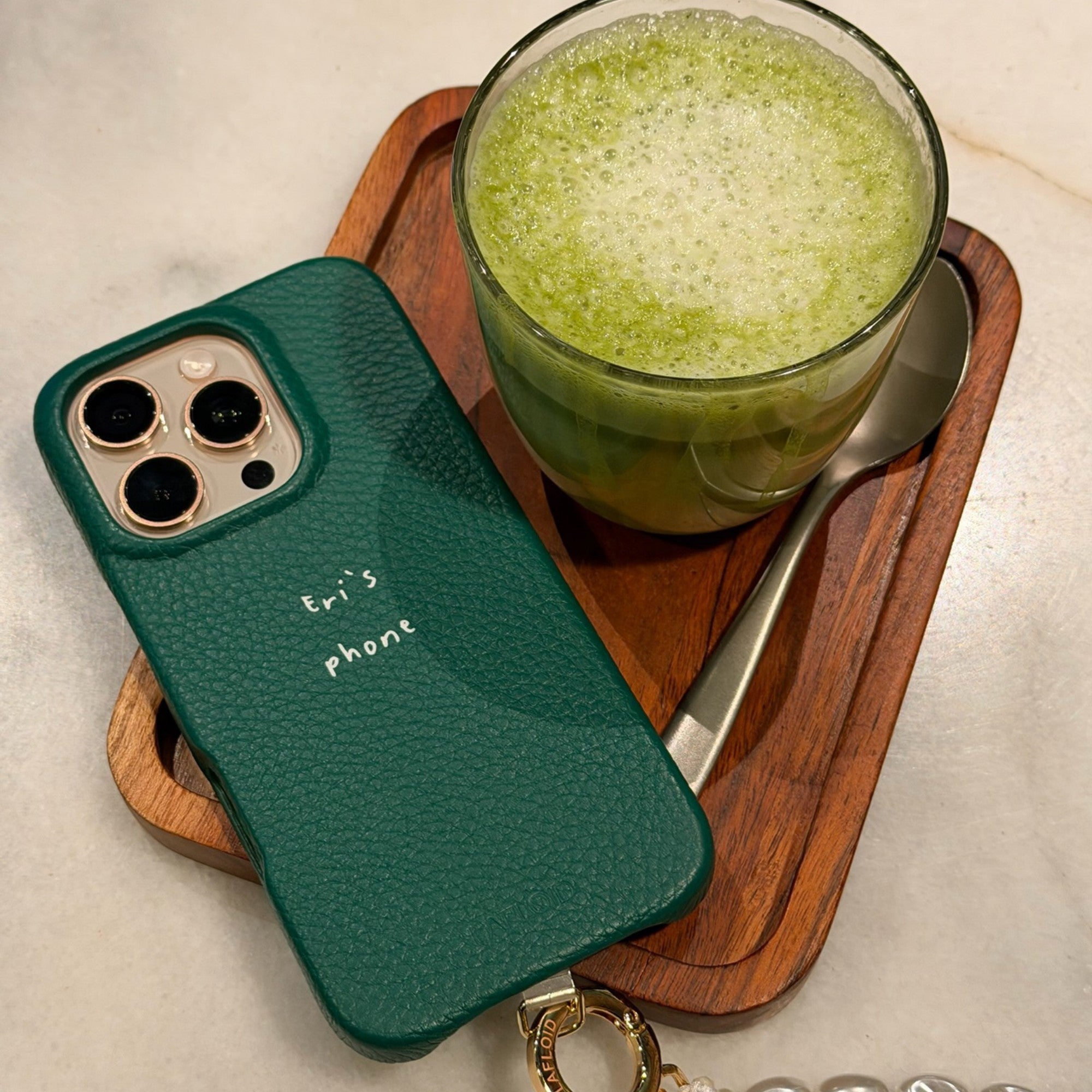 Personalized Leather iPhone 16 Pro Max Case – Green | Lafloid
