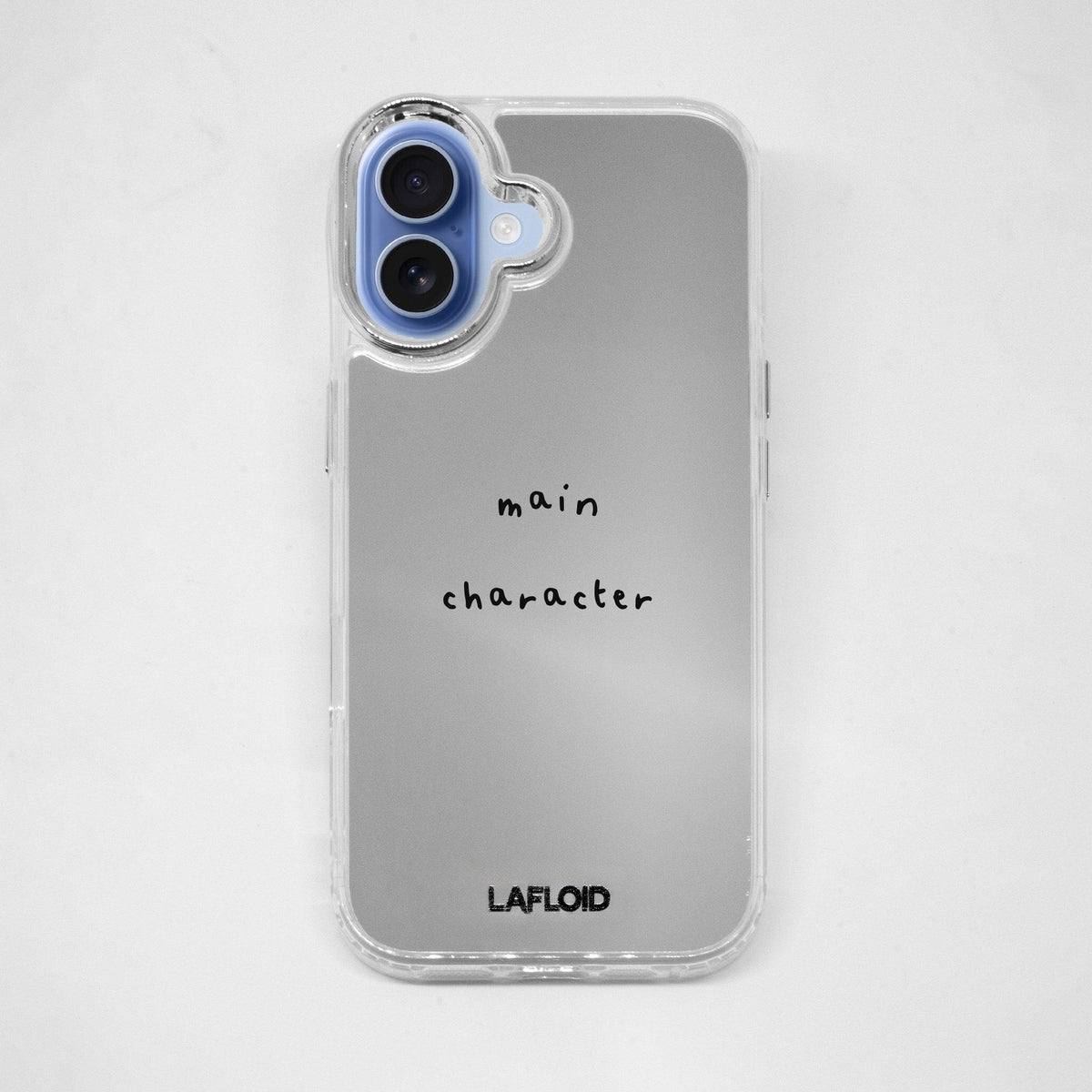 Funda espejo LAFLOID iPhone 17 con frase personalizada «main character»