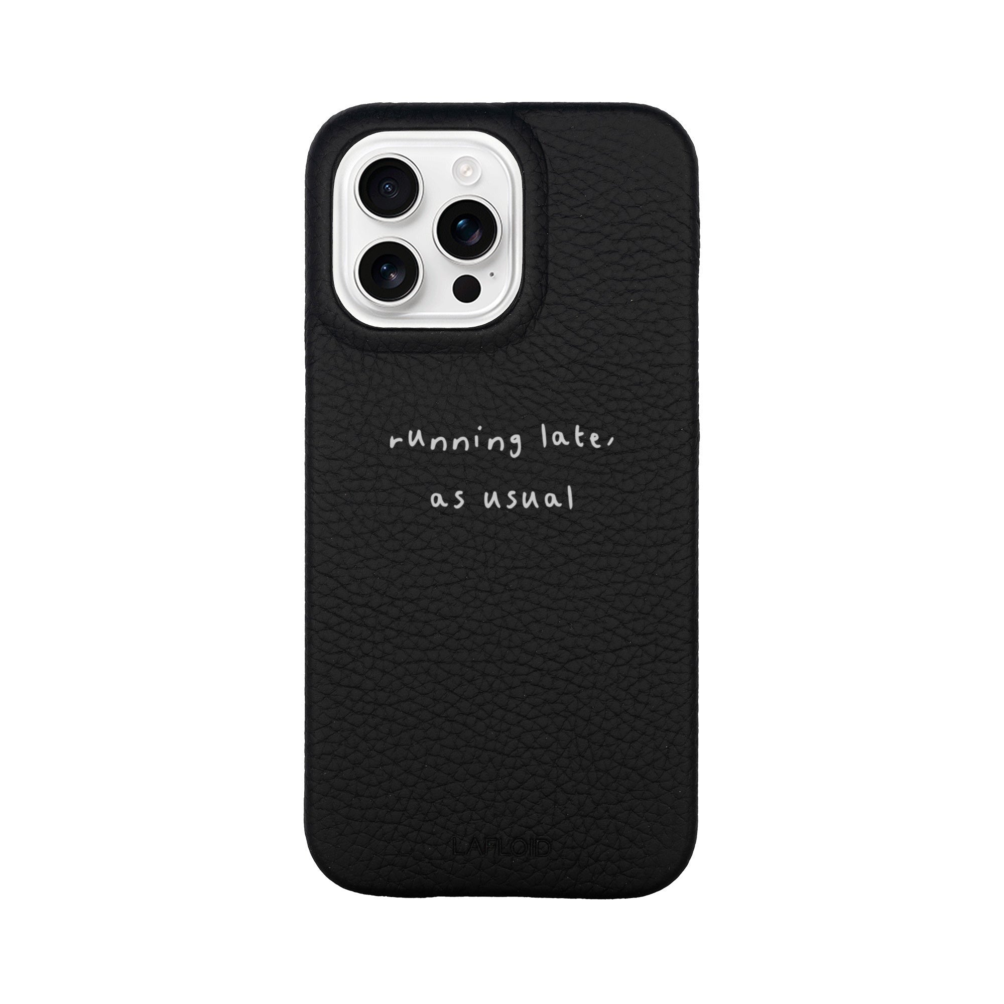 Personalized Leather iPhone 15 Pro Max Case – Black | Lafloid