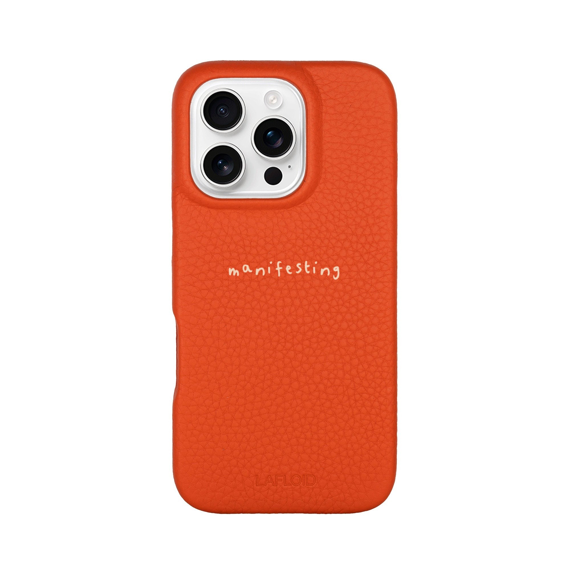 Personalized Leather iPhone 16 Pro Case – Orange | Lafloid