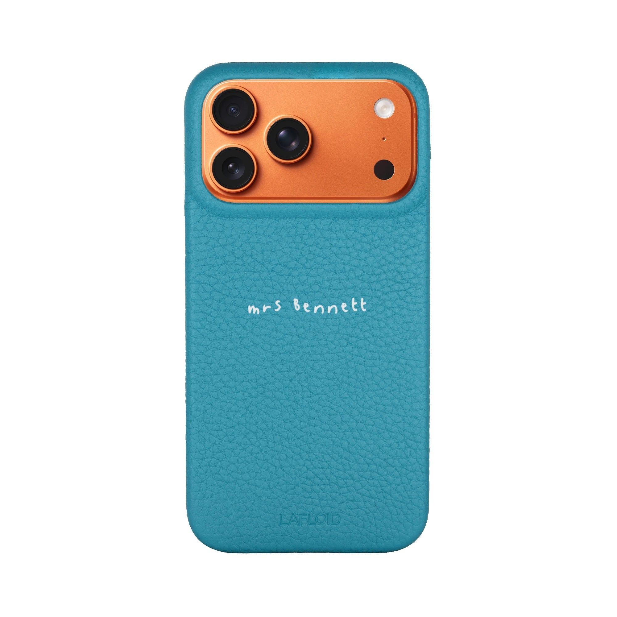 Personalized Leather iPhone 17 Pro Case – Blue | Lafloid