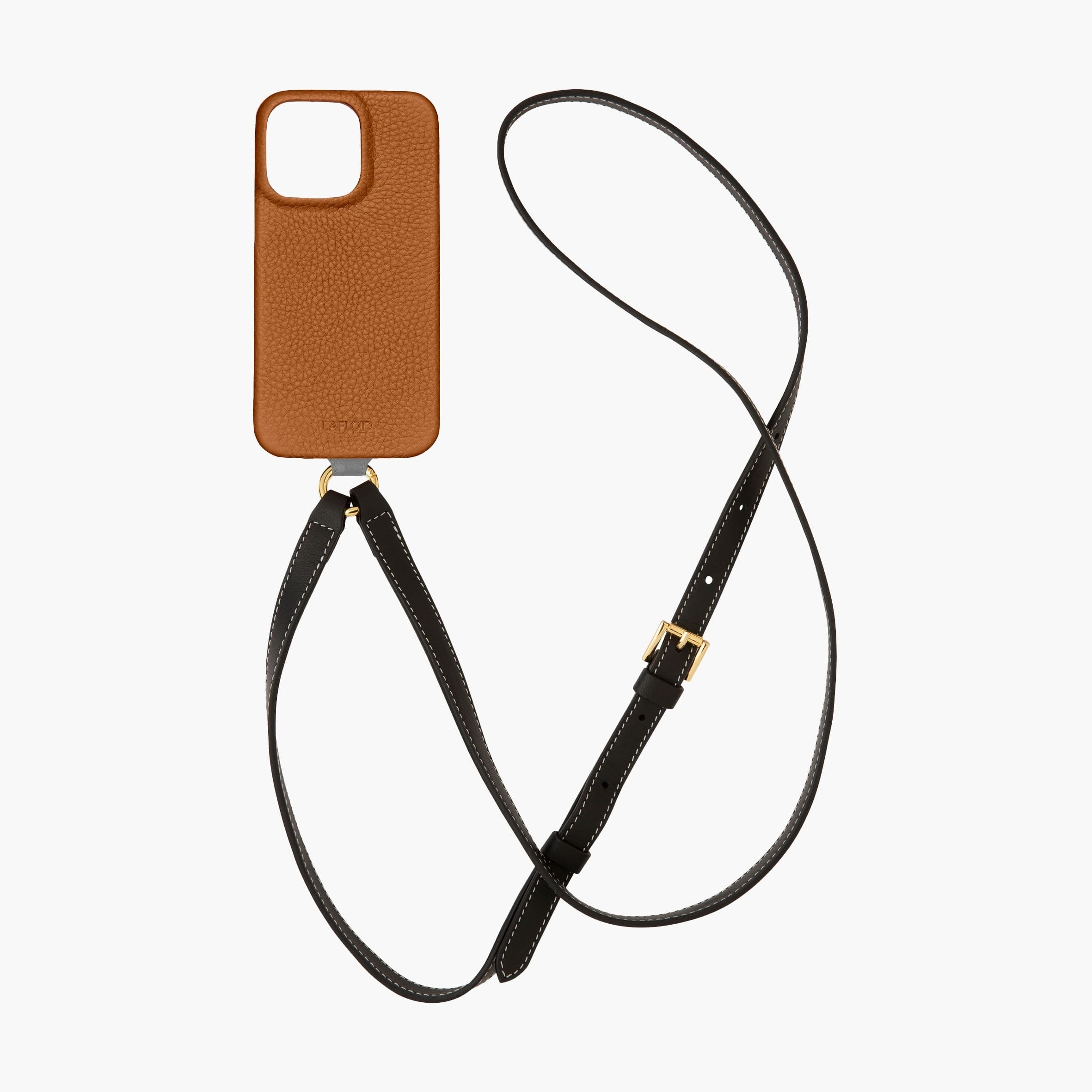 Pack Funda iPhone 14 PRO MAX Colgante + Leather Strap Camel
